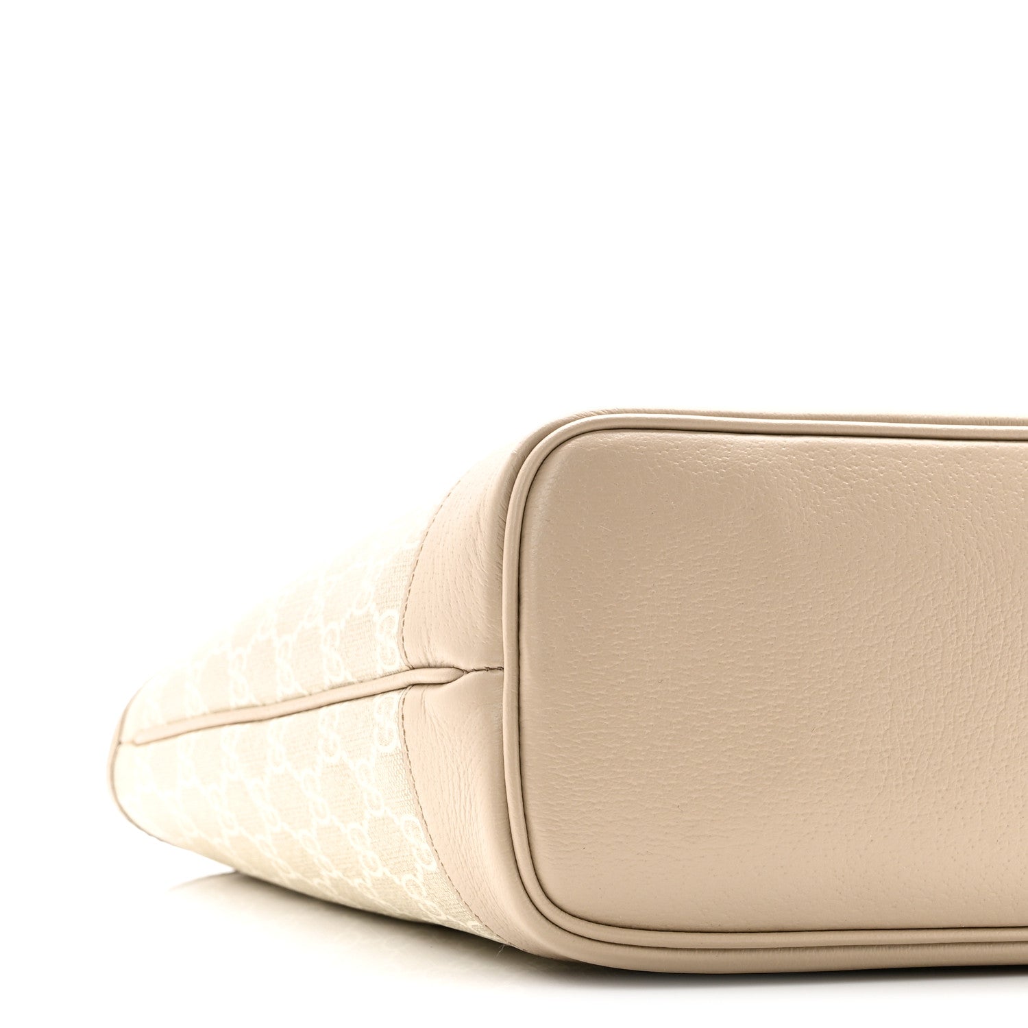 GG Supreme Monogram Textured Dollar Calfskin Small Ophidia Shoulder Tote Bag Beige Mystic White Oatmeal