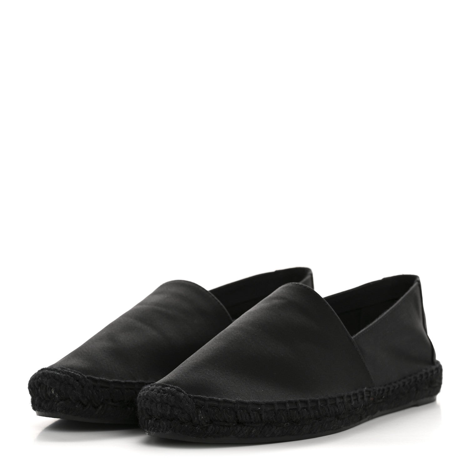 Crepe Satin Elba Espadrilles 38 Black