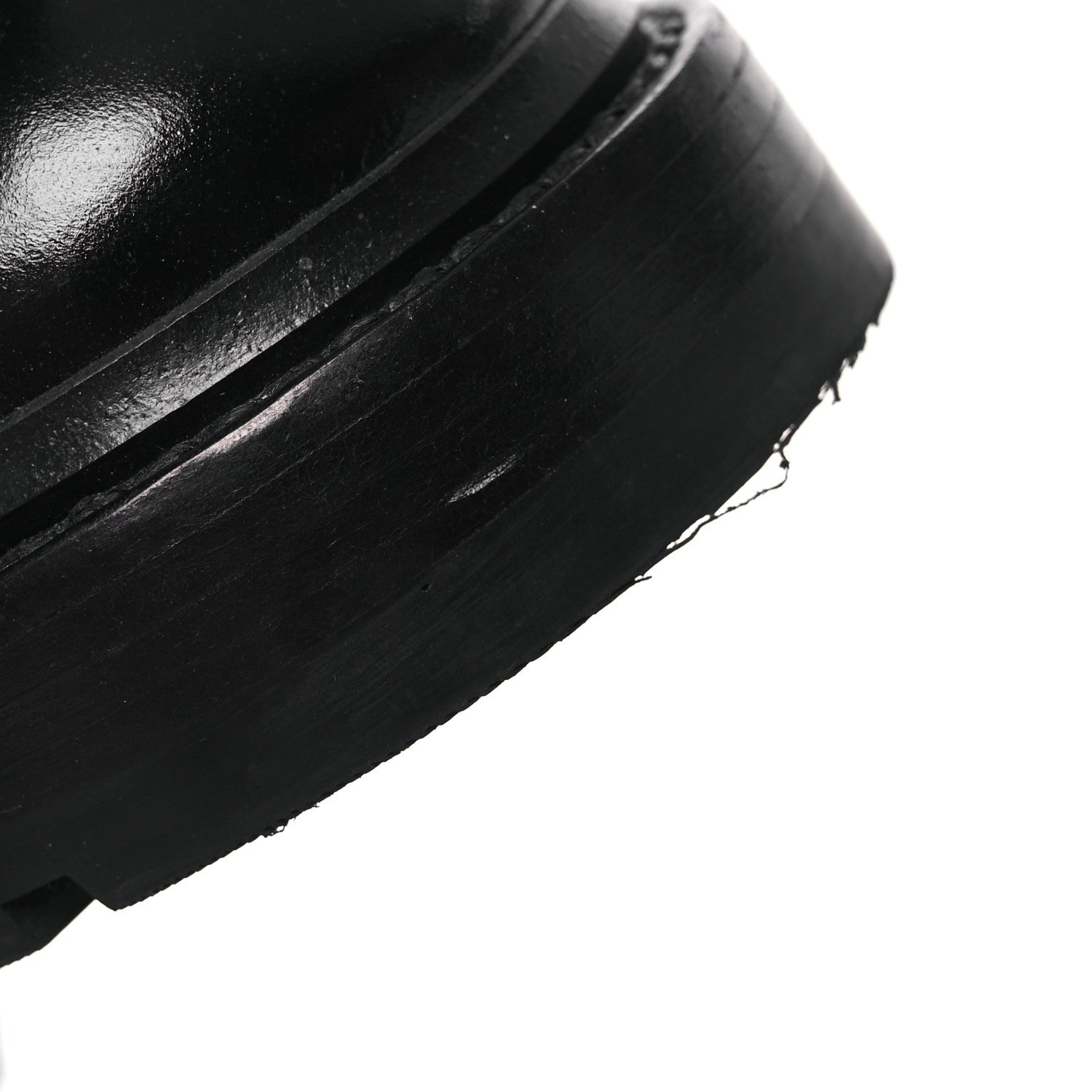 Shiny Calfskin Quilted Lace Up Combat Boots 37 Black
