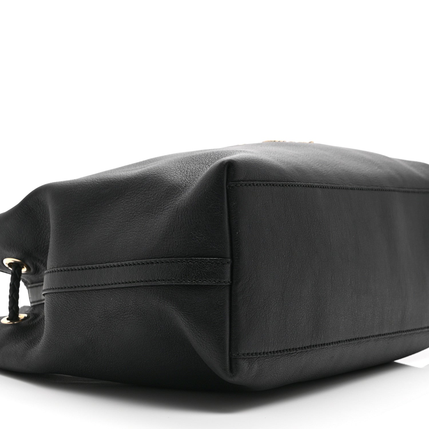 Calfskin Medium Braided Handle Gifford Tote Black