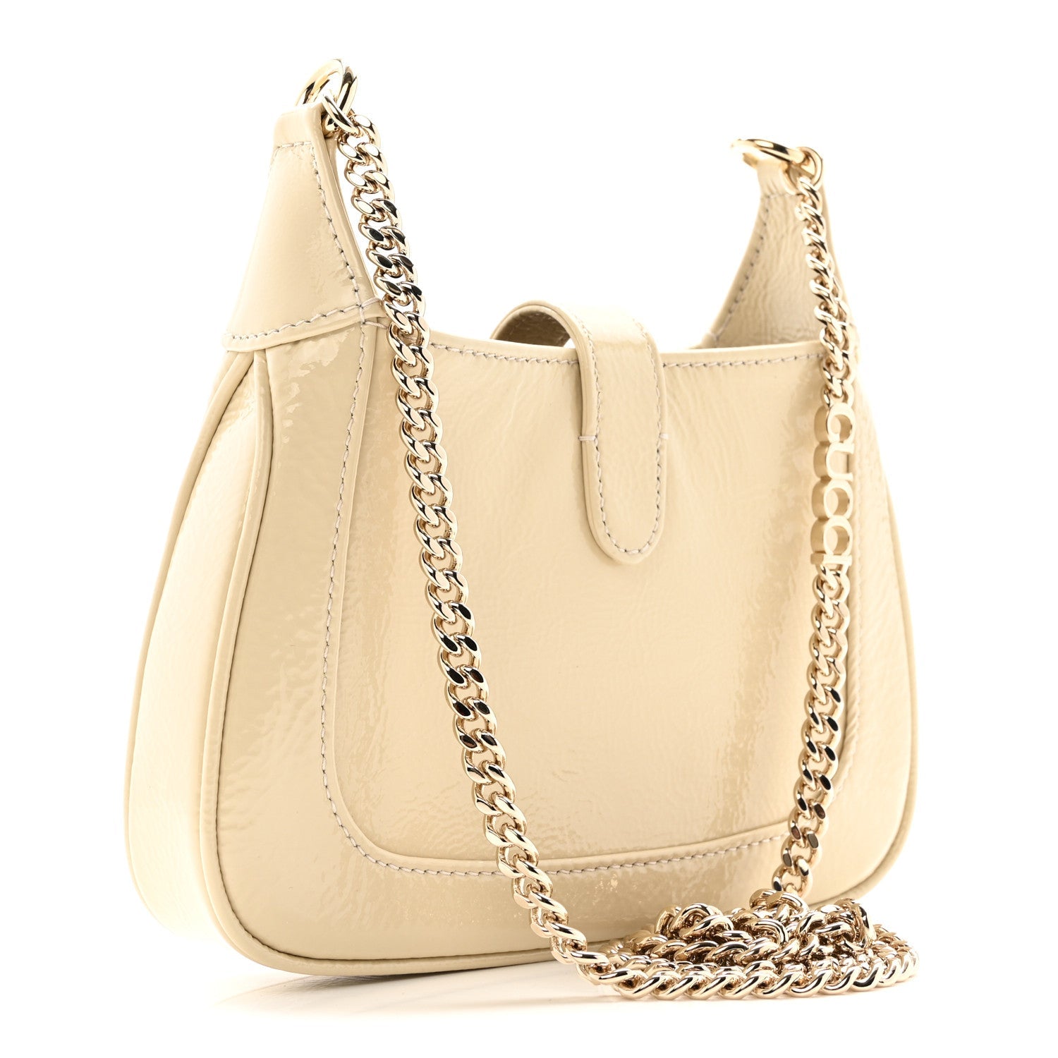 Crinkled Patent Mini Jackie Notte Bag New Ivoire