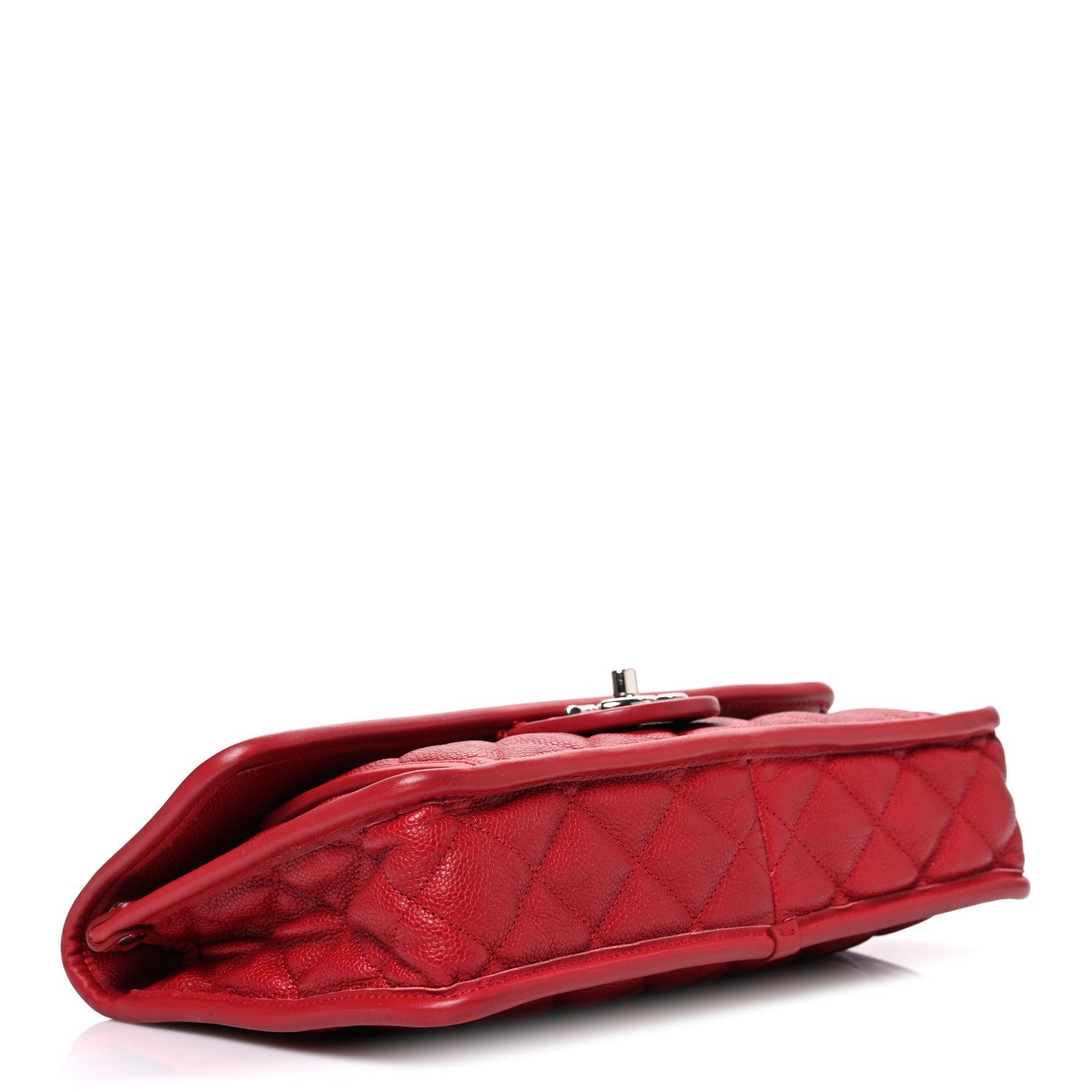 Caviar Quilted Medium French Riviera Flap Red