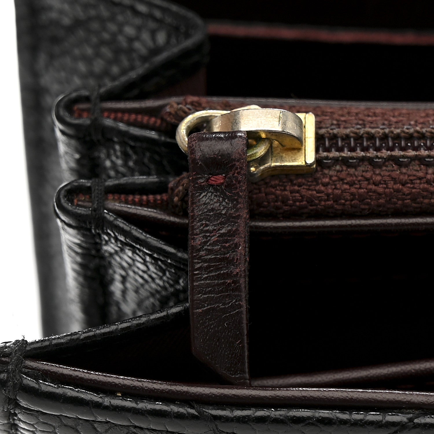Caviar Quilted Large Gusset Flap Wallet Black