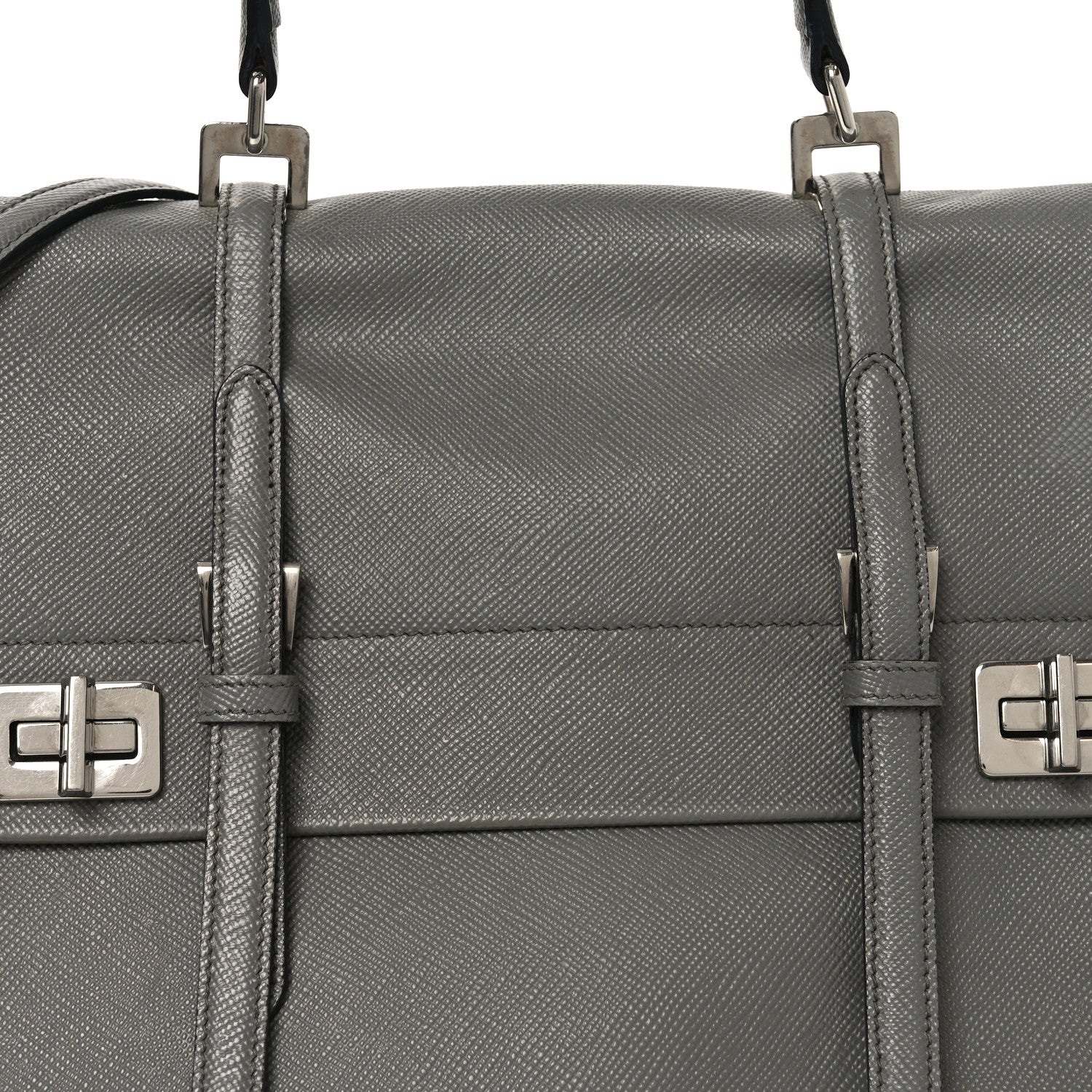 Saffiano Cuir Convertible Top Handle Tote Marmo