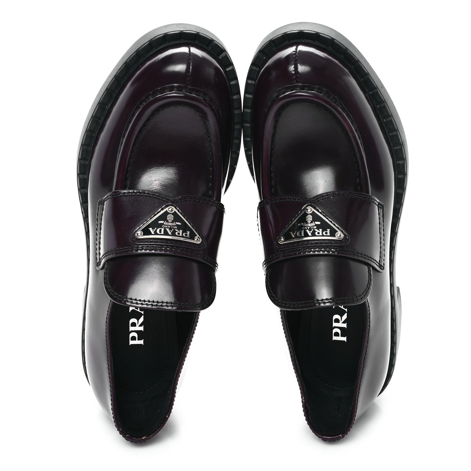 Spazzolato Metal Triangle Logo 50mm Loafers 35 Cordovan