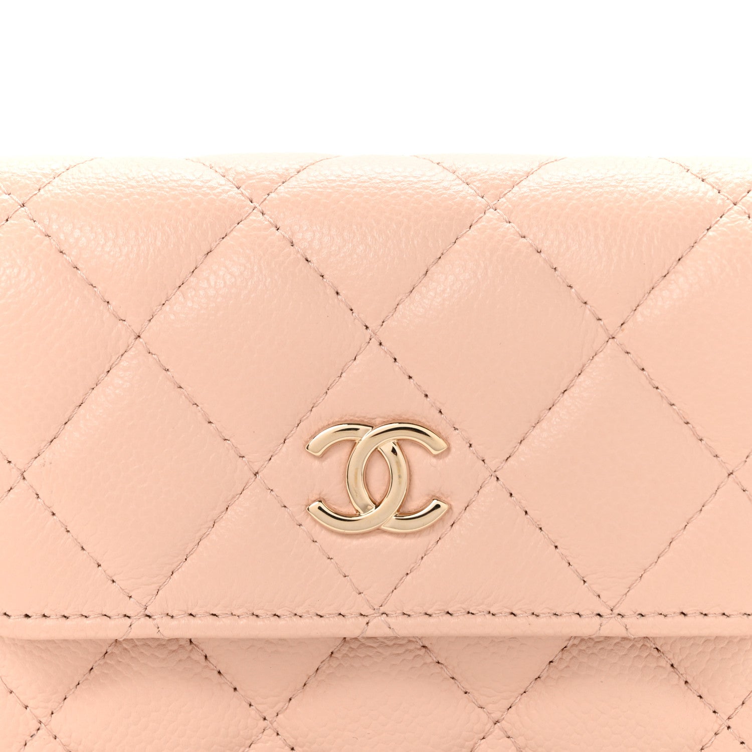Caviar Quilted Mini Chain Belt Bag Light Beige