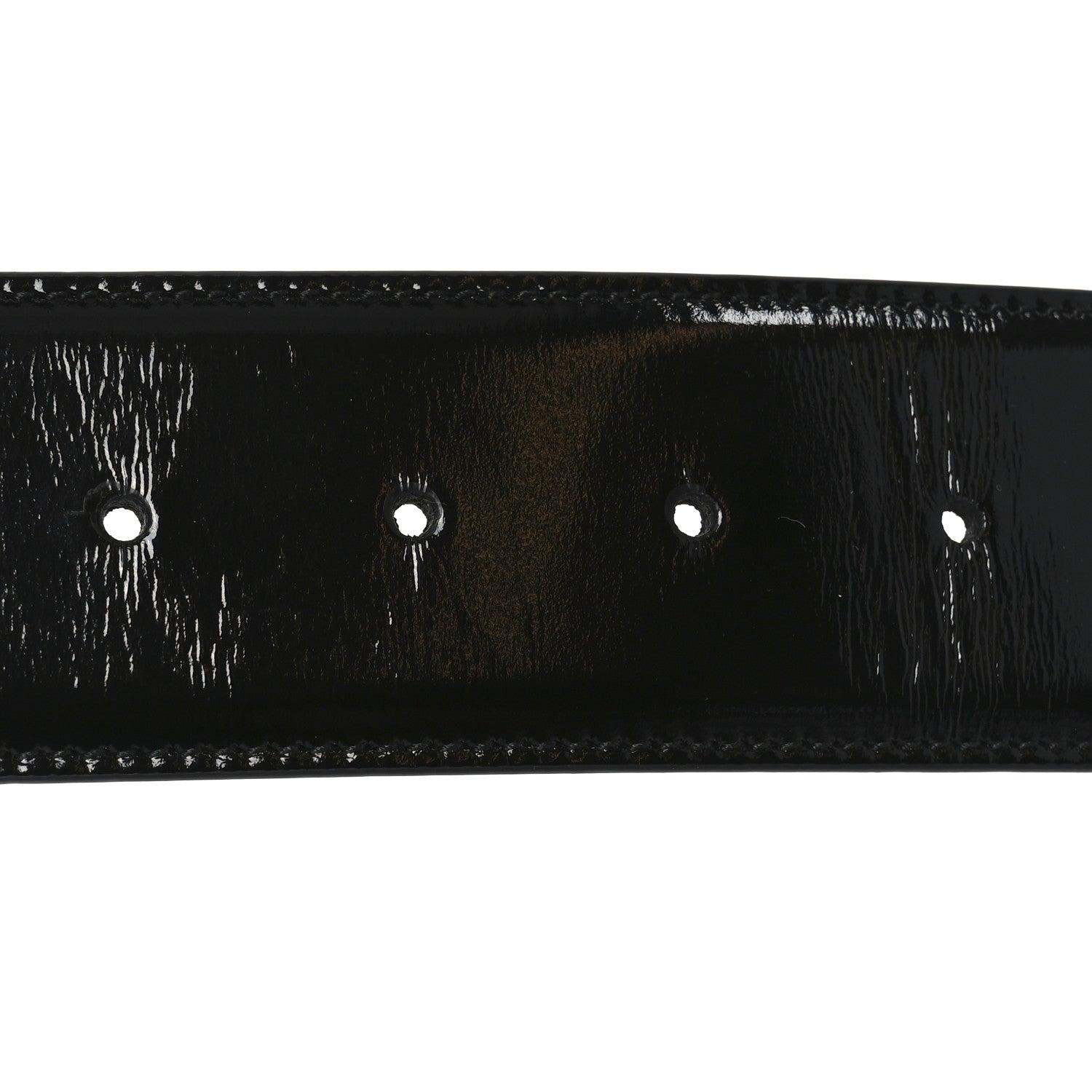 Glass Calfskin Interlocking G Belt 95 38  Black