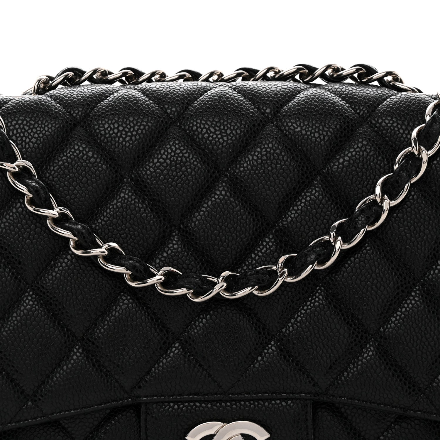 Caviar Quilted Jumbo Single Flap Black