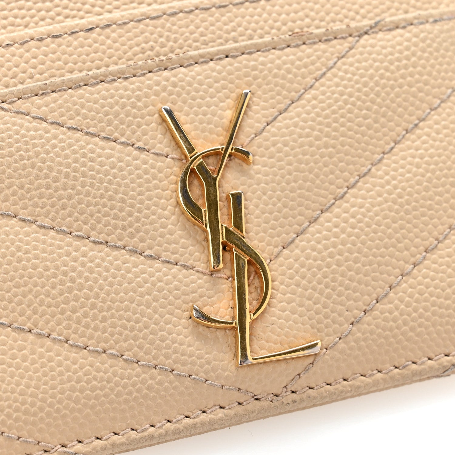 Grain De Poudre Matelasse Chevron Monogram Credit Card Case Nude Powder