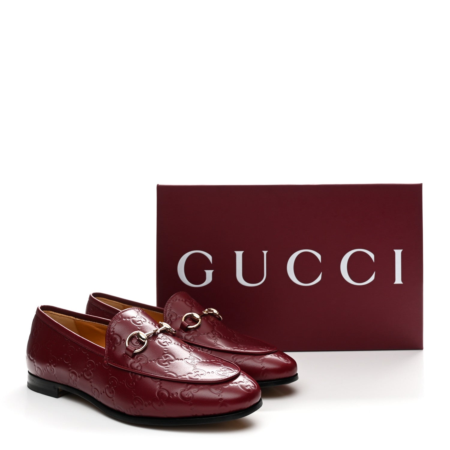 Guccissima Womens Jordaan Loafers 37.5 Rosso Ancora
