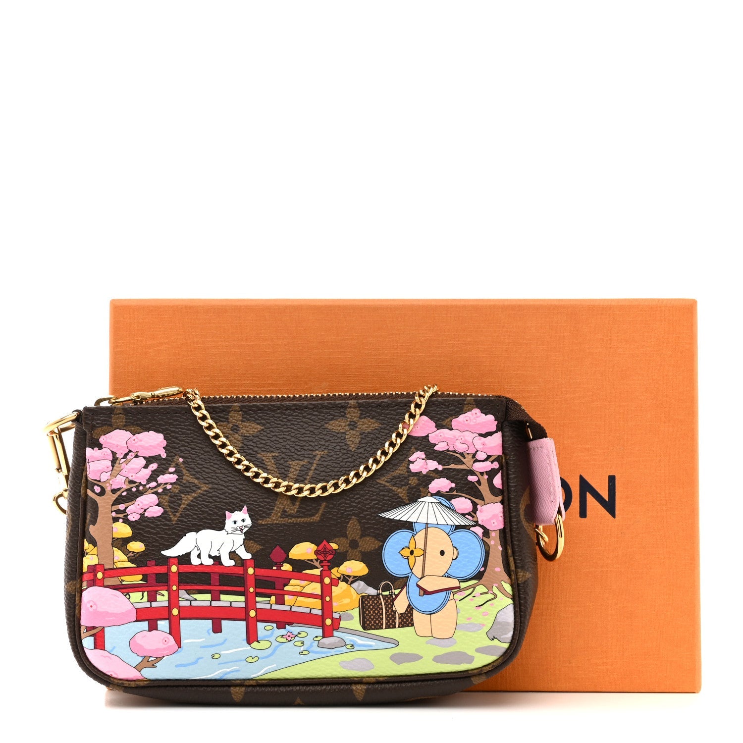 Monogram 2021 Christmas Animation Japanese Garden Mini Pochette Accessories Wisteria Pink