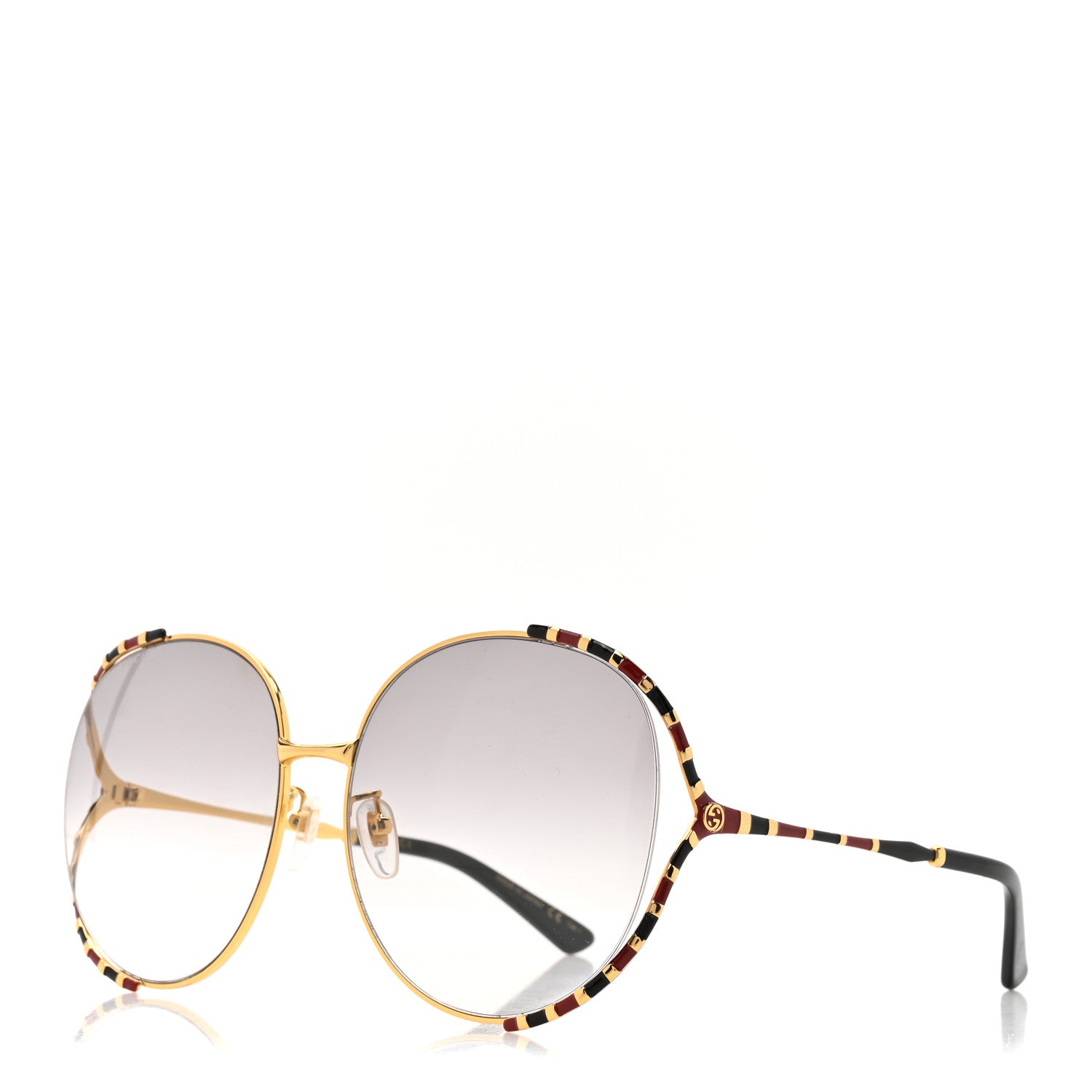 Metal Round Frame GG0595S Sunglasses Gold Black Red