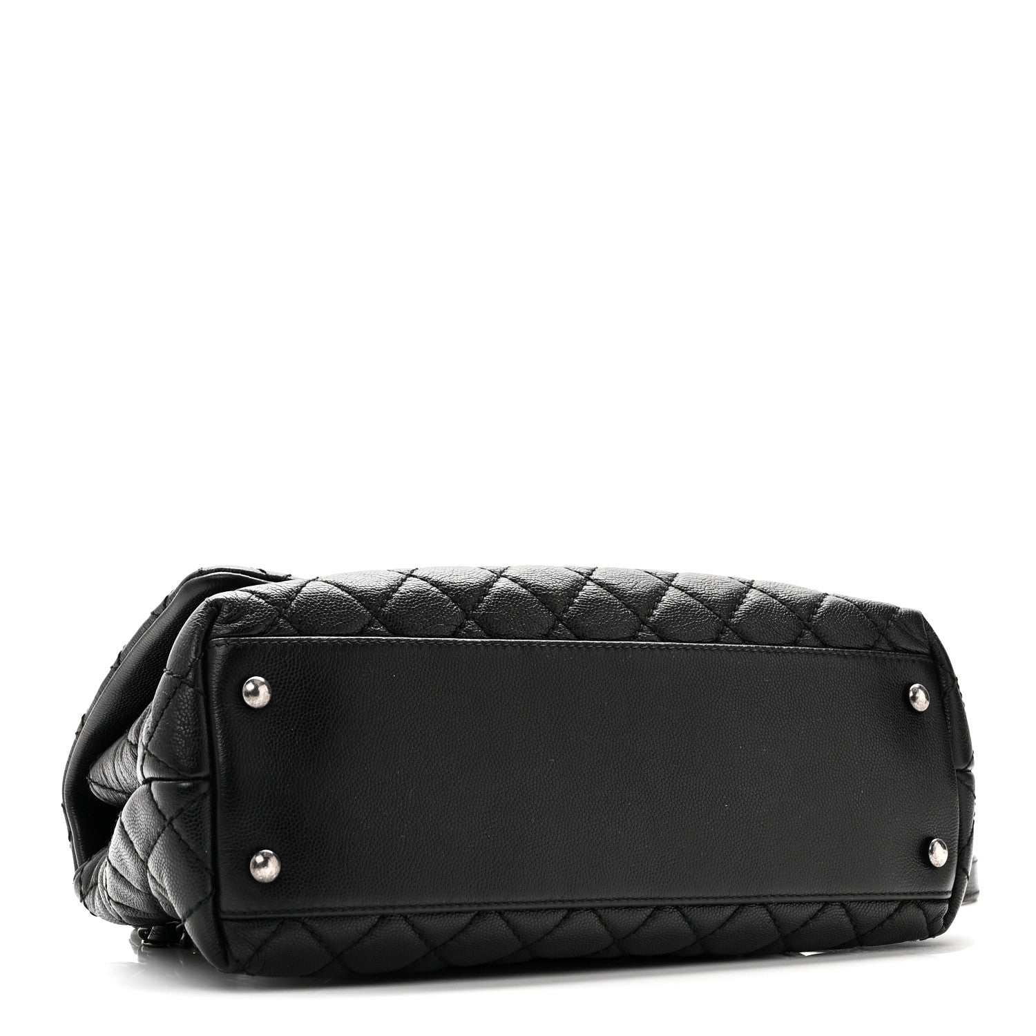 Caviar Quilted Small Coco Handle Flap Black