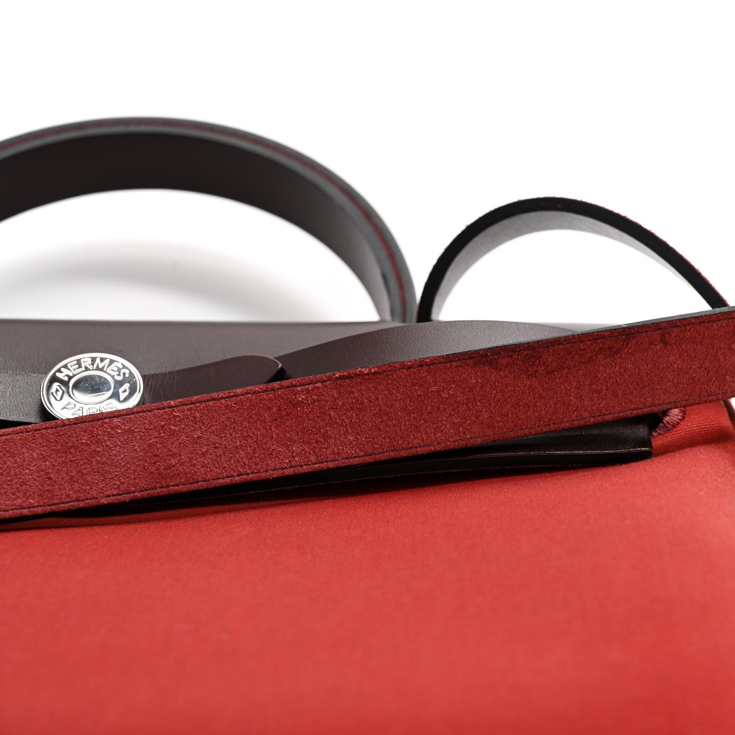 Military Toile Vache Hunter Tri-Color Herbag Zip Retourne 31 PM Rouge H Rouge Sellier Rose Mexico
