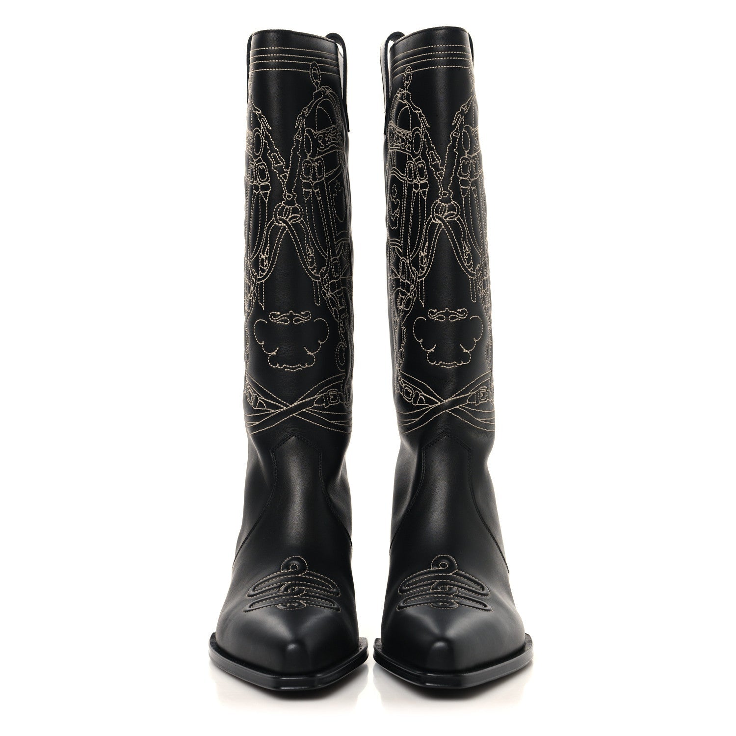 Calfskin Folk 35 Boots 38.5 Black