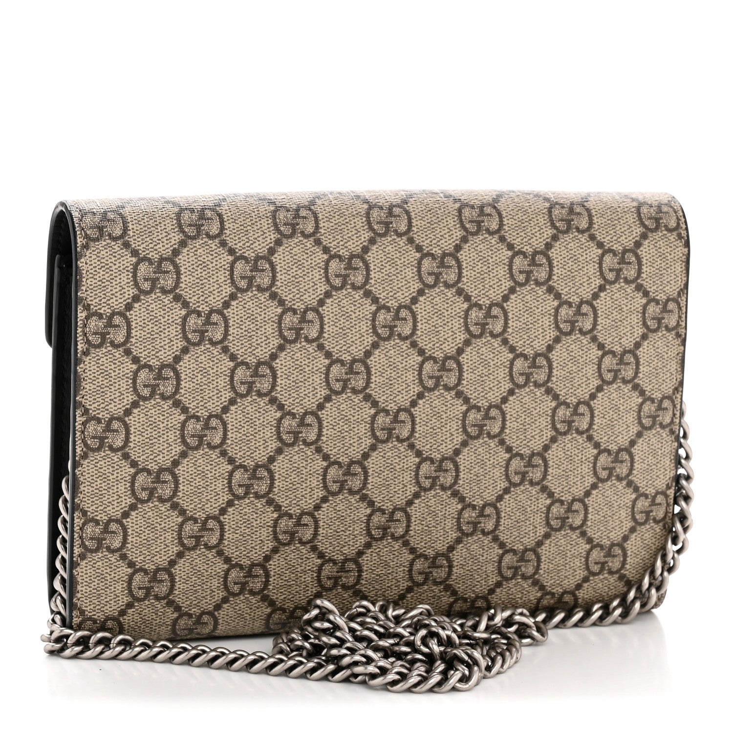 GG Supreme Monogram Mini Dionysus Chain Wallet Black