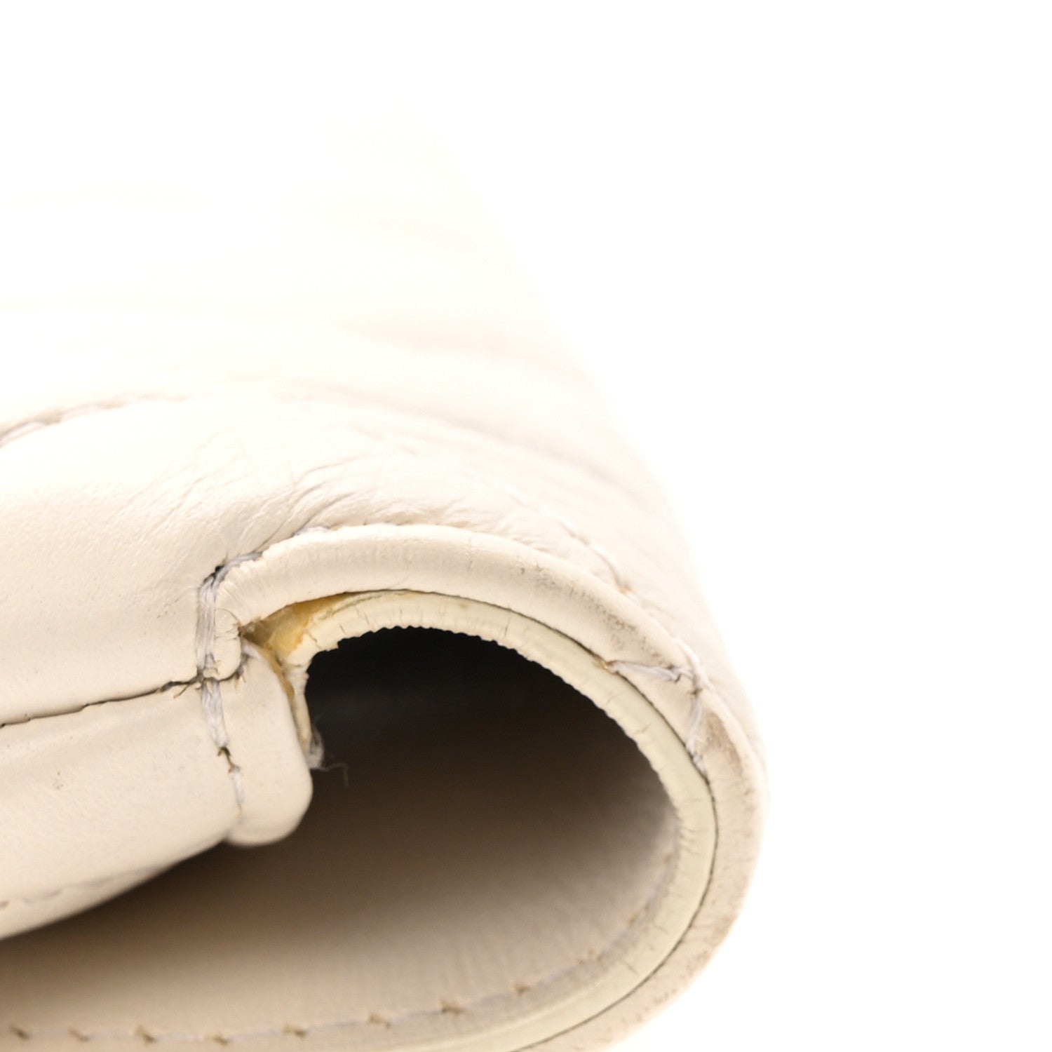 Calfskin Quilted Enchained Clutch White