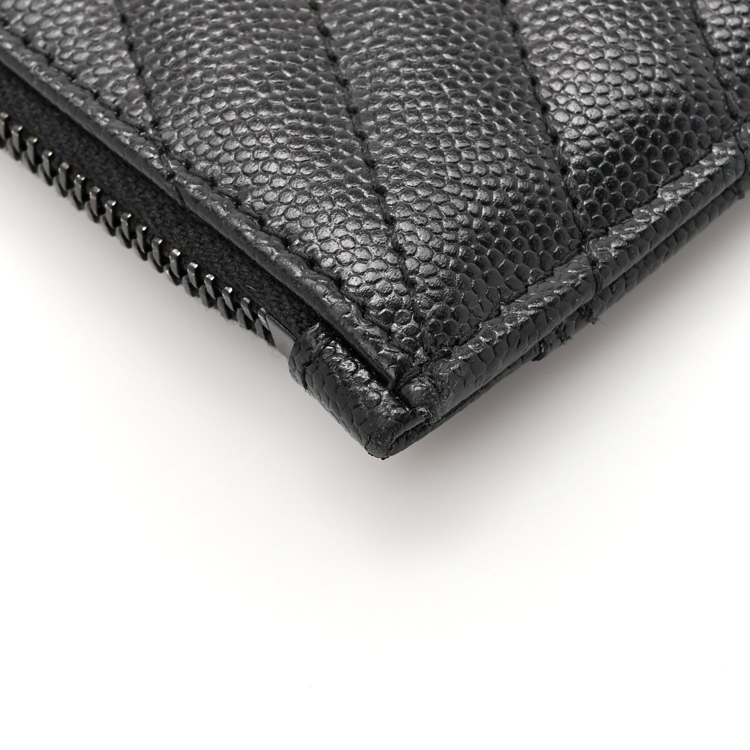 Grain De Poudre Chevron Monogram Monochrome Bill Pouch Black
