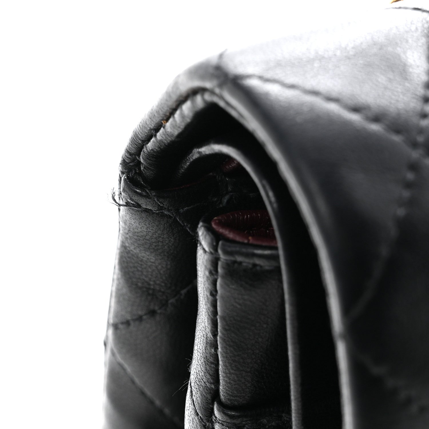 Lambskin Quilted Medium Double Flap Black
