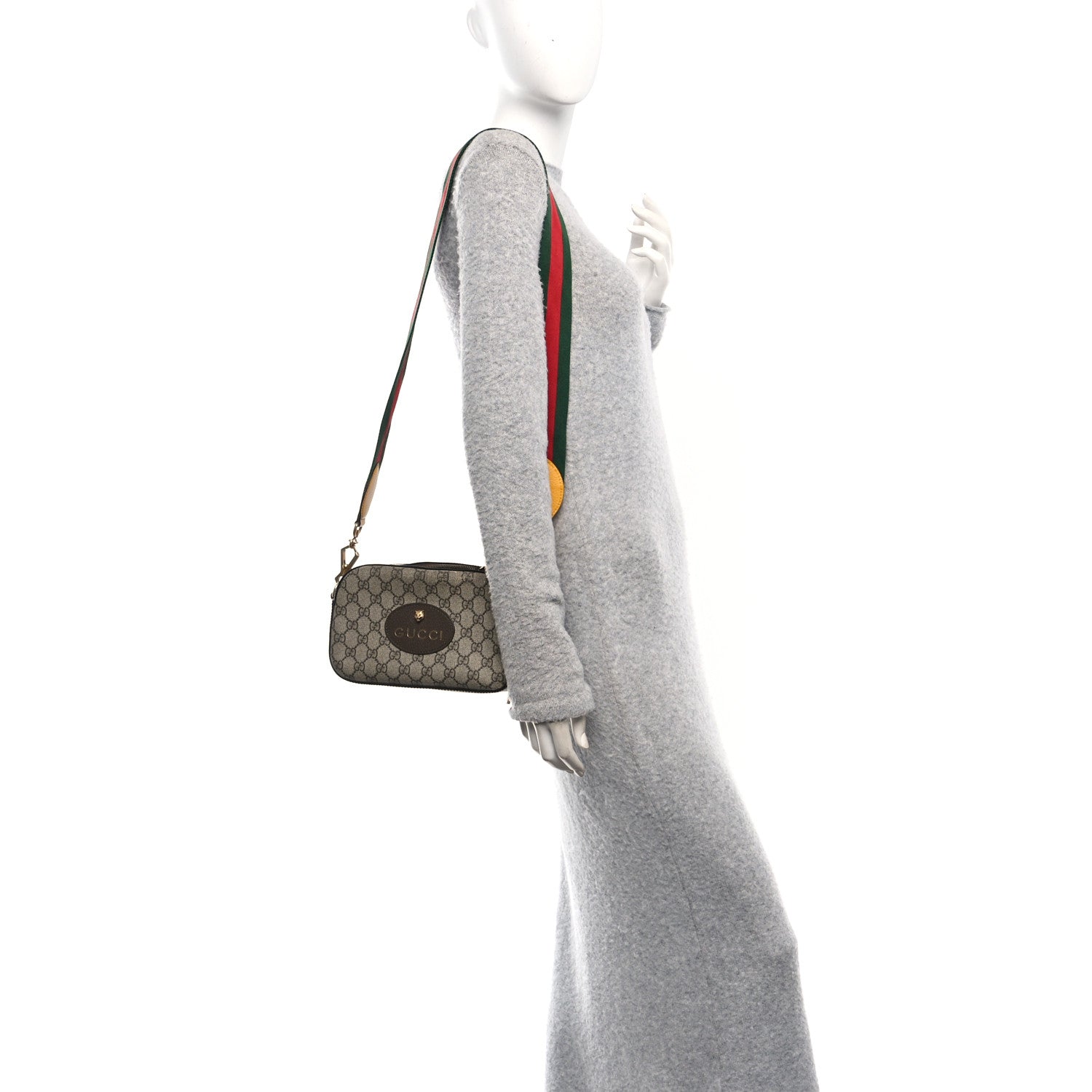 GG Supreme Monogram Web Neo Vintage Shoulder Bag Beige New Acero Crop
