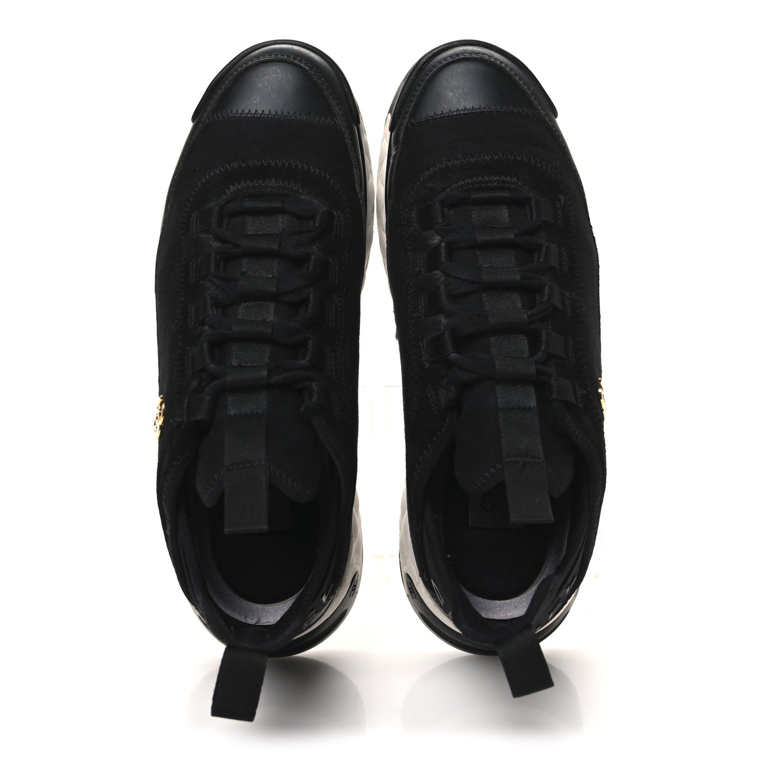 Velvet Calfskin Mixed Fibers CC Sneakers 39 Black