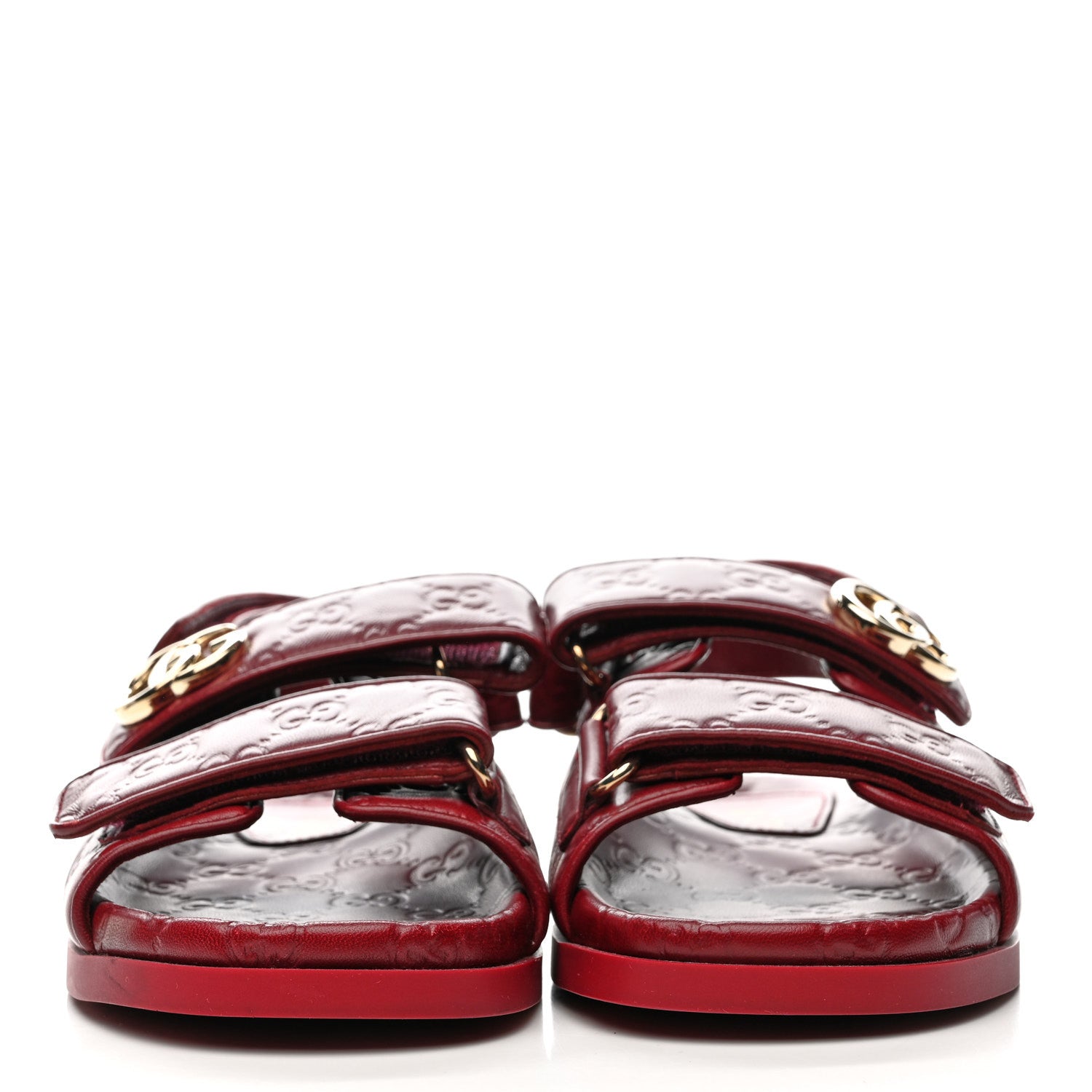 Guccissima GG Embossed Womens Sandals 36 Rosso Ancora