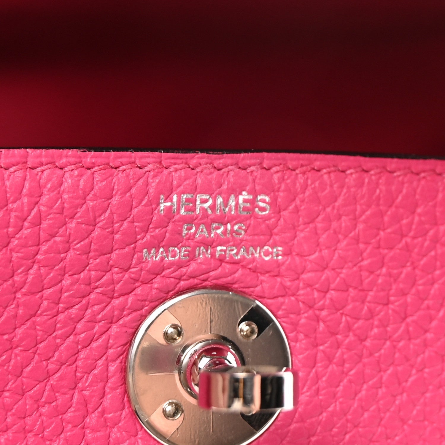 Taurillon Clemence Mini Lindy 20 Rose Shocking