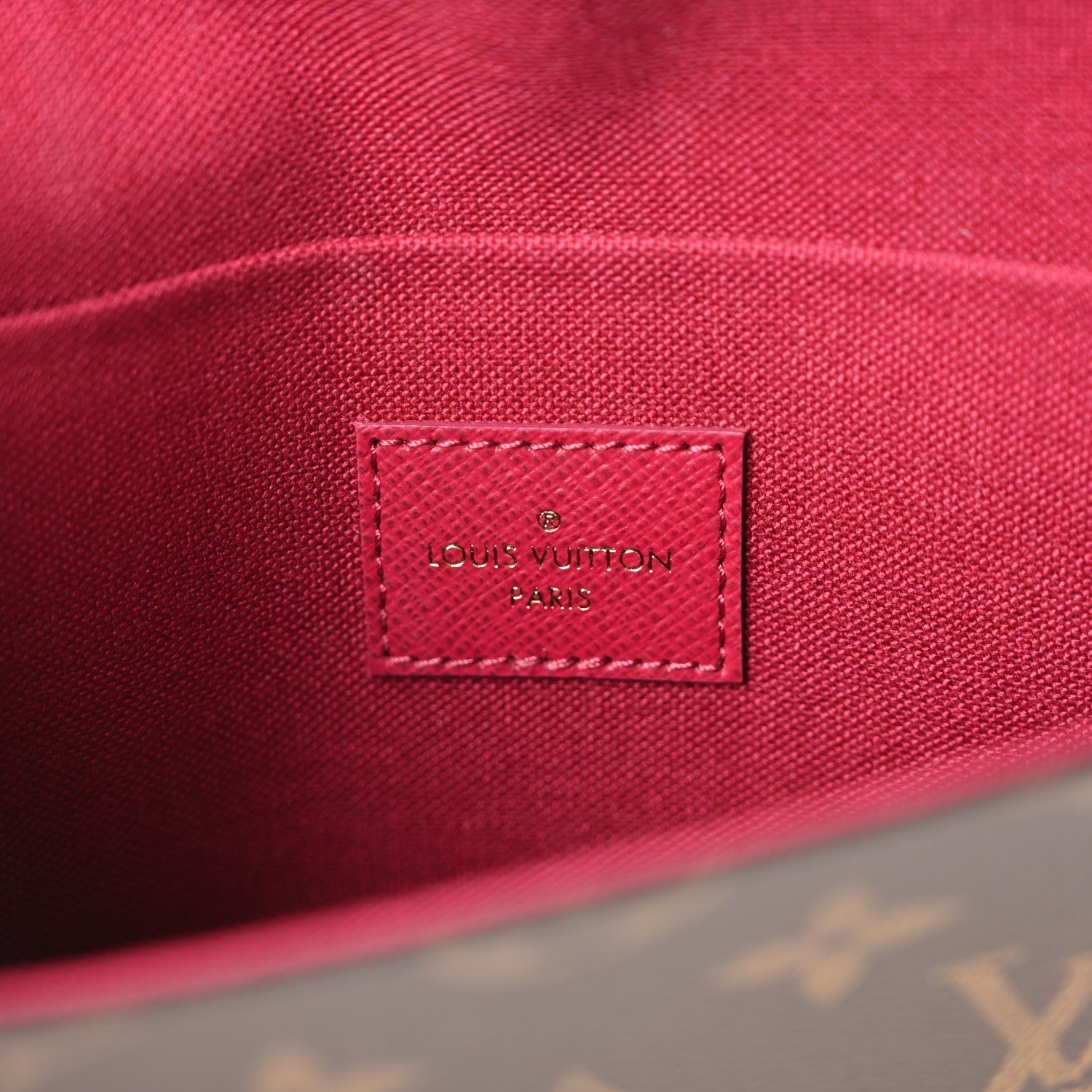 Monogram Pochette Felicie Chain Wallet Fuchsia