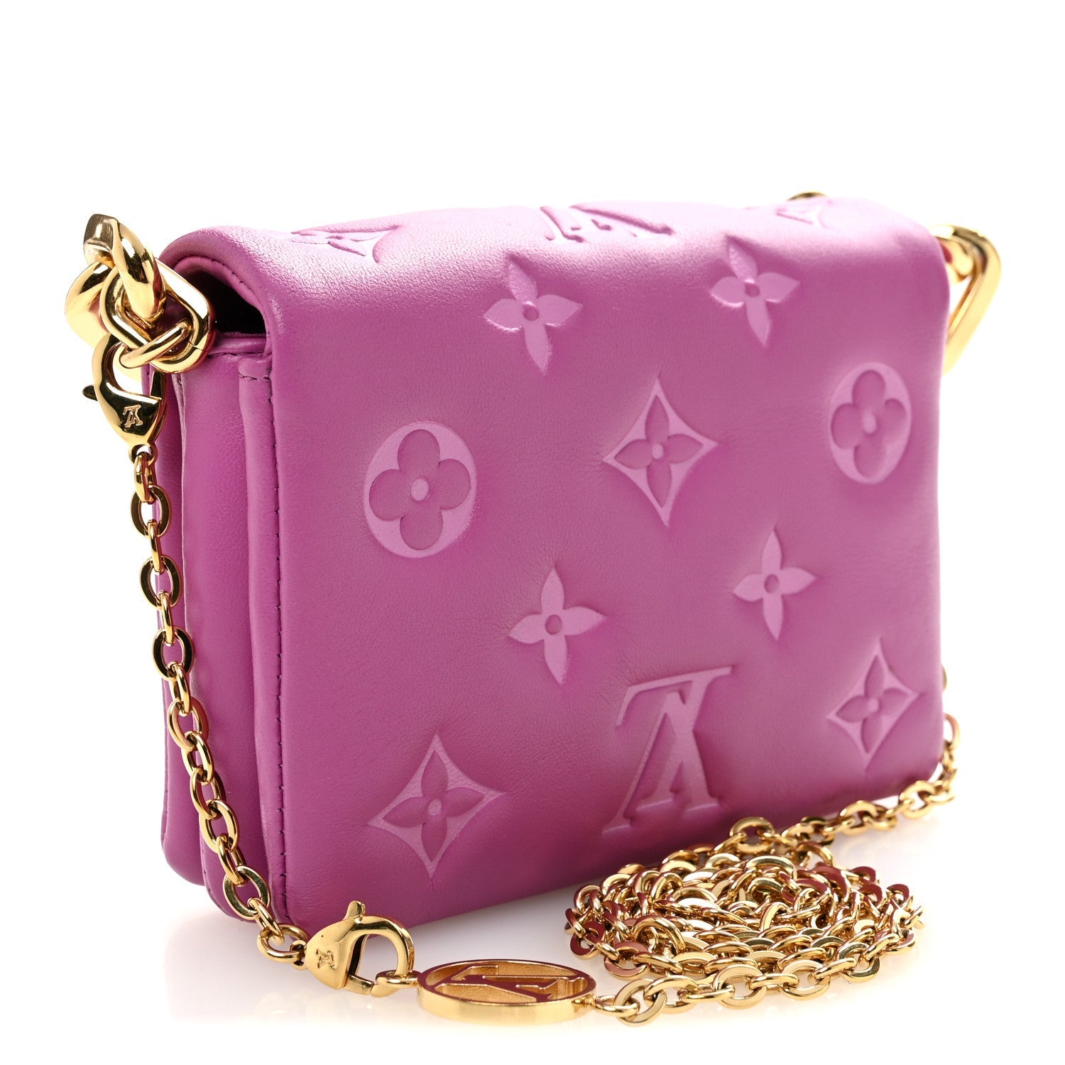 Lambskin Embossed Monogram Coussin Belt Bag Orchid