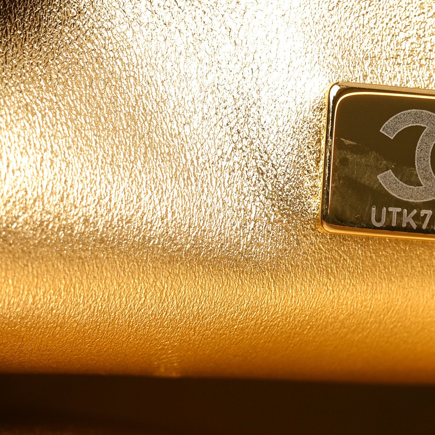 Metallic Lambskin Quilted Walk Of Fame Star Bag Gold