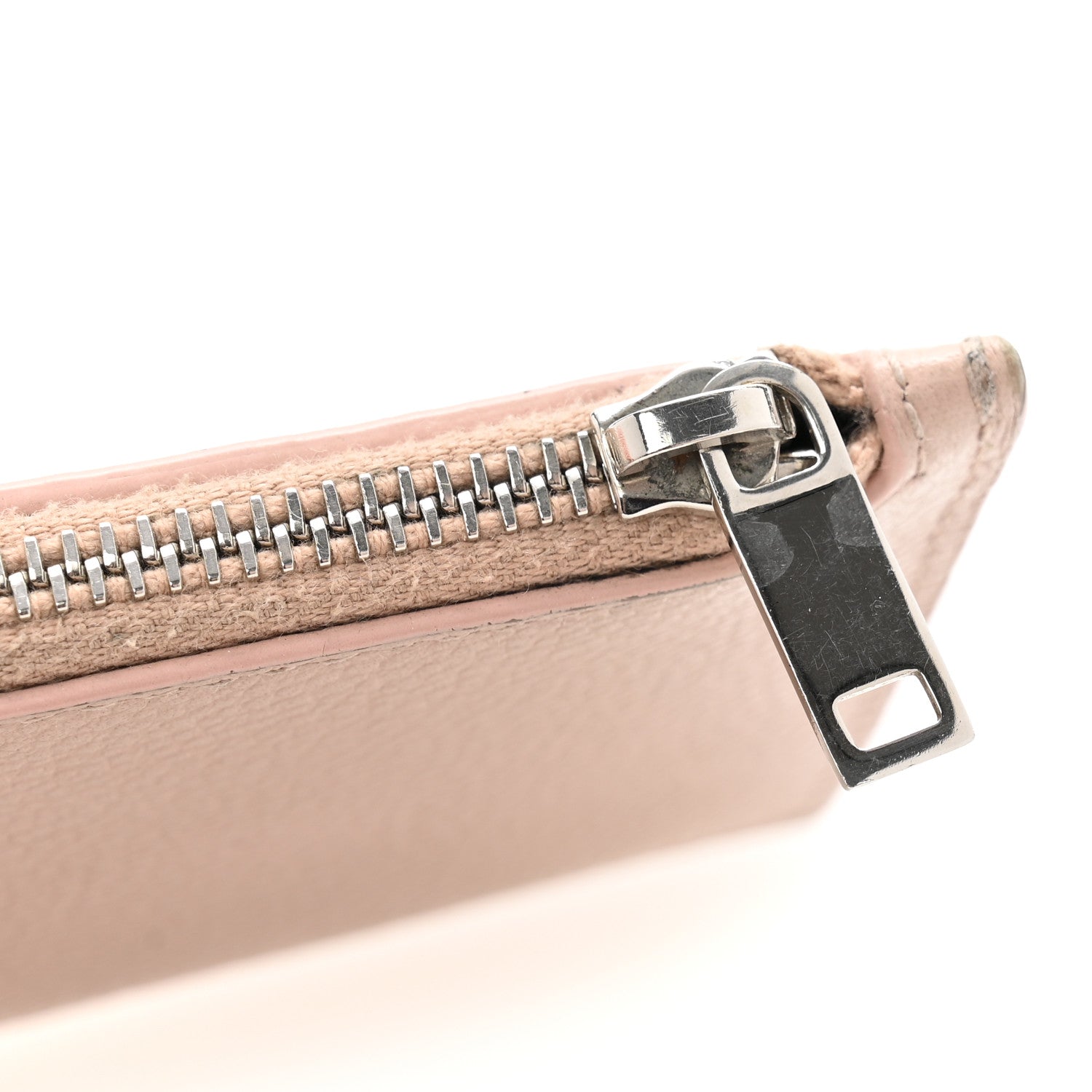 Grained Calfskin 5 Fragments Zip Pouch Card Holder Rose Antic