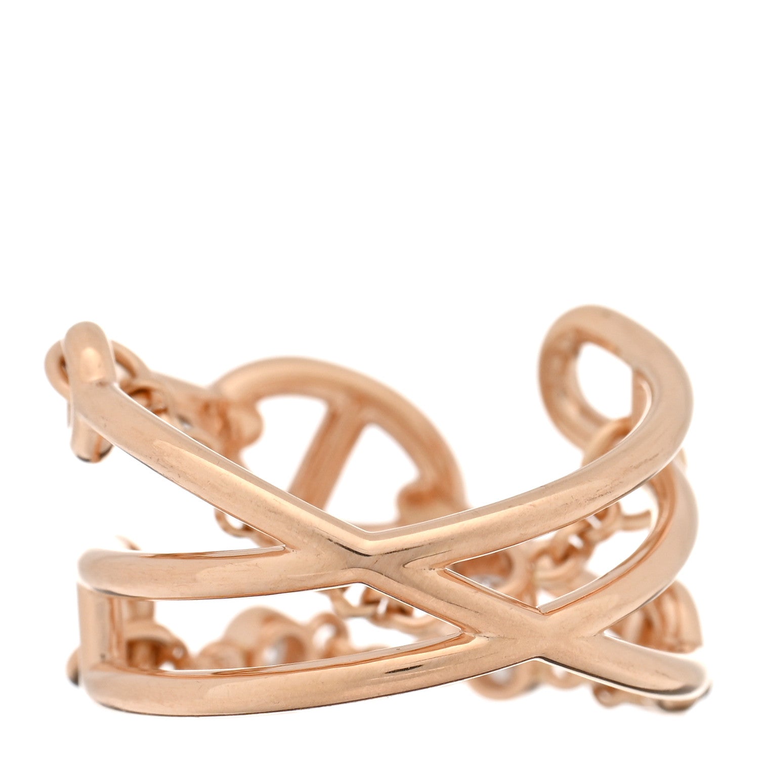18K Rose Gold Diamond MM Chaine d'Ancre Chaos Ring 56 7.5