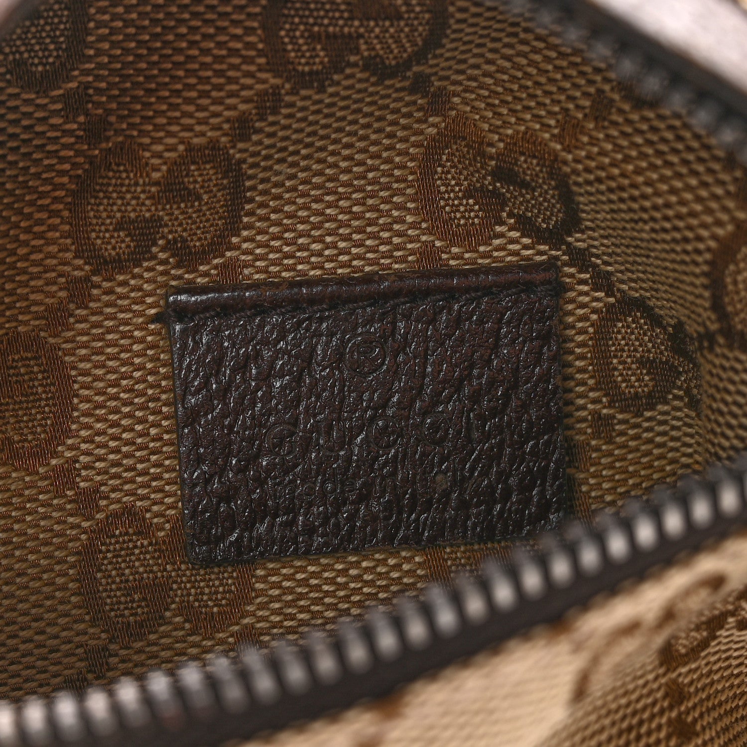 GG Monogram Double Pocket Belt Bag Dark Brown