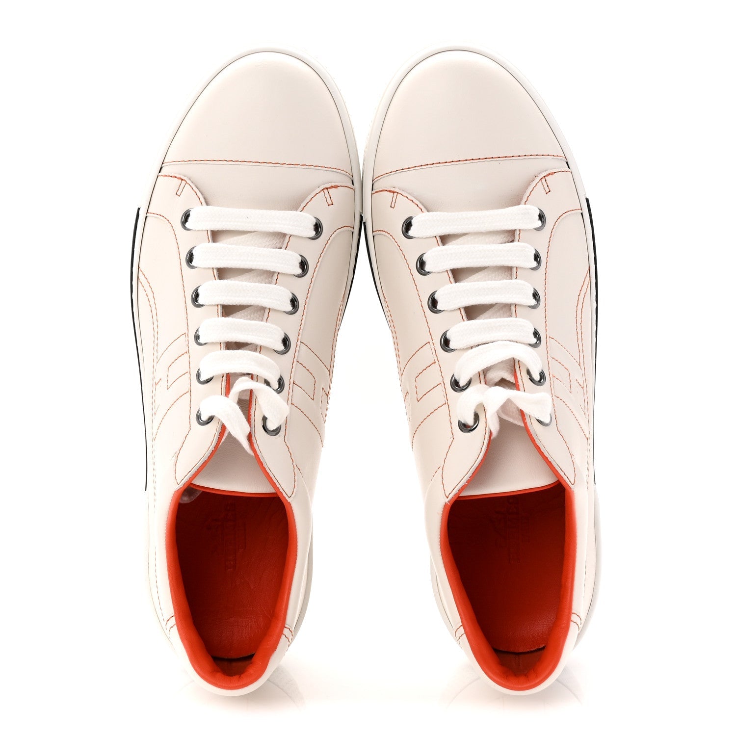 Calfskin Womens Voltage Sneakers 38 White Orange