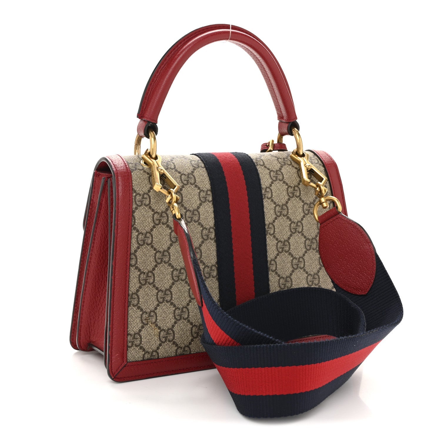 GG Supreme Monogram Small Queen Margaret Top Handle Bag Red