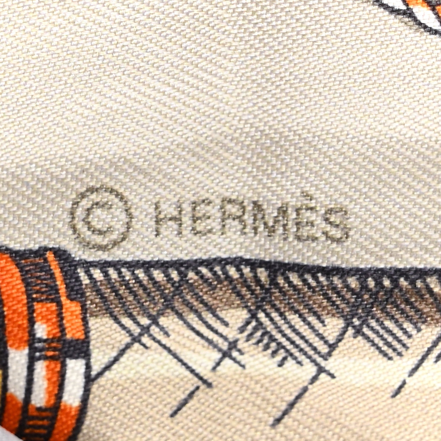 Silk Cavalcades Twilly Gris Perle Orange Acajou