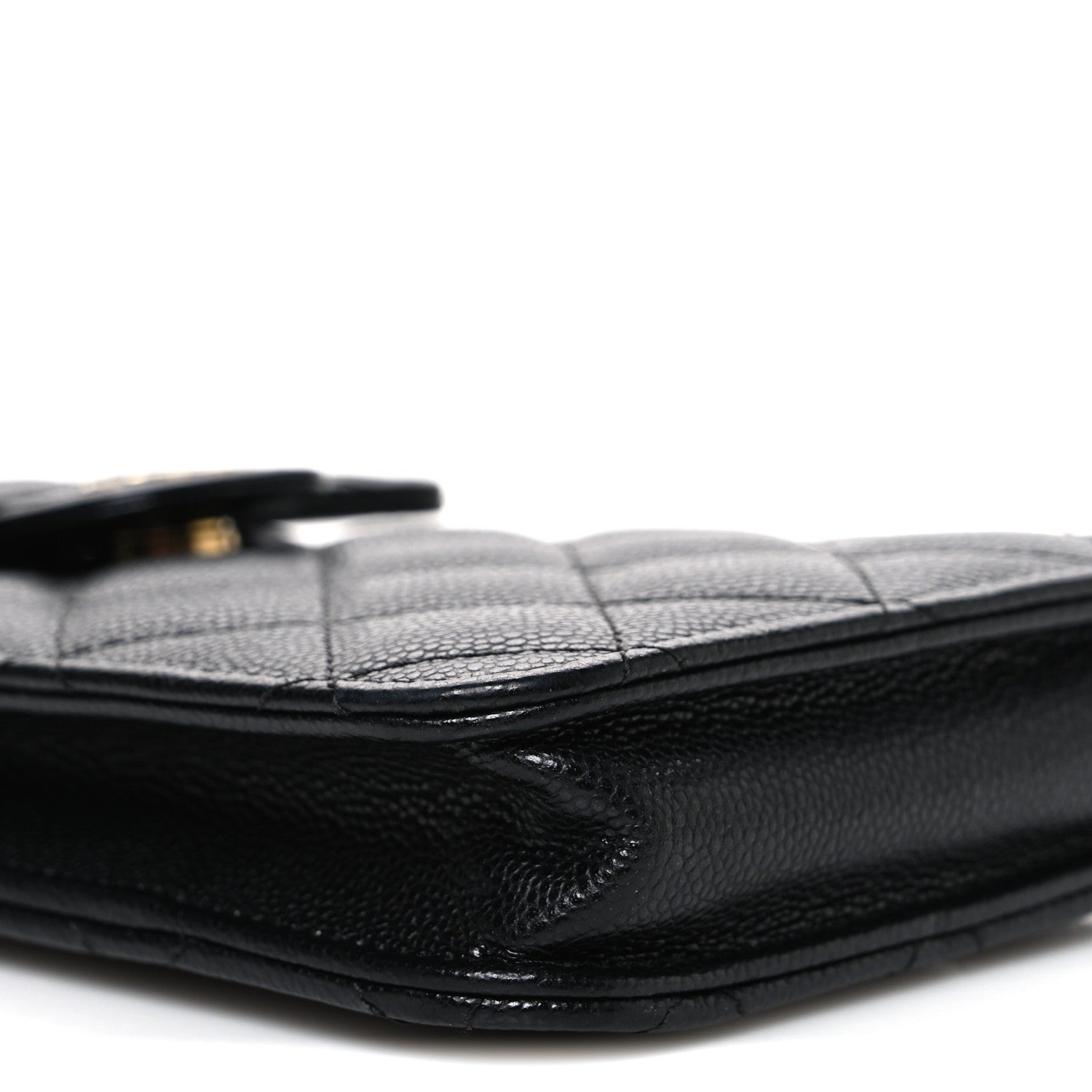 Caviar Quilted Classic Phone Holder Black