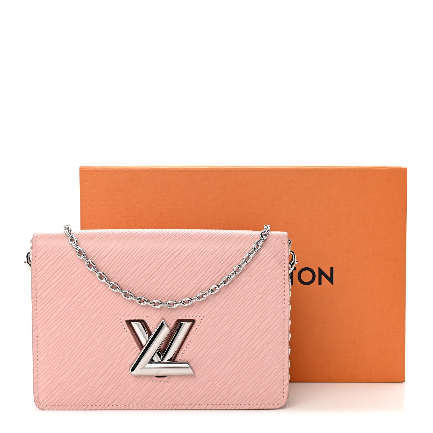 Epi Twist Belt Chain Wallet Rose Ballerine