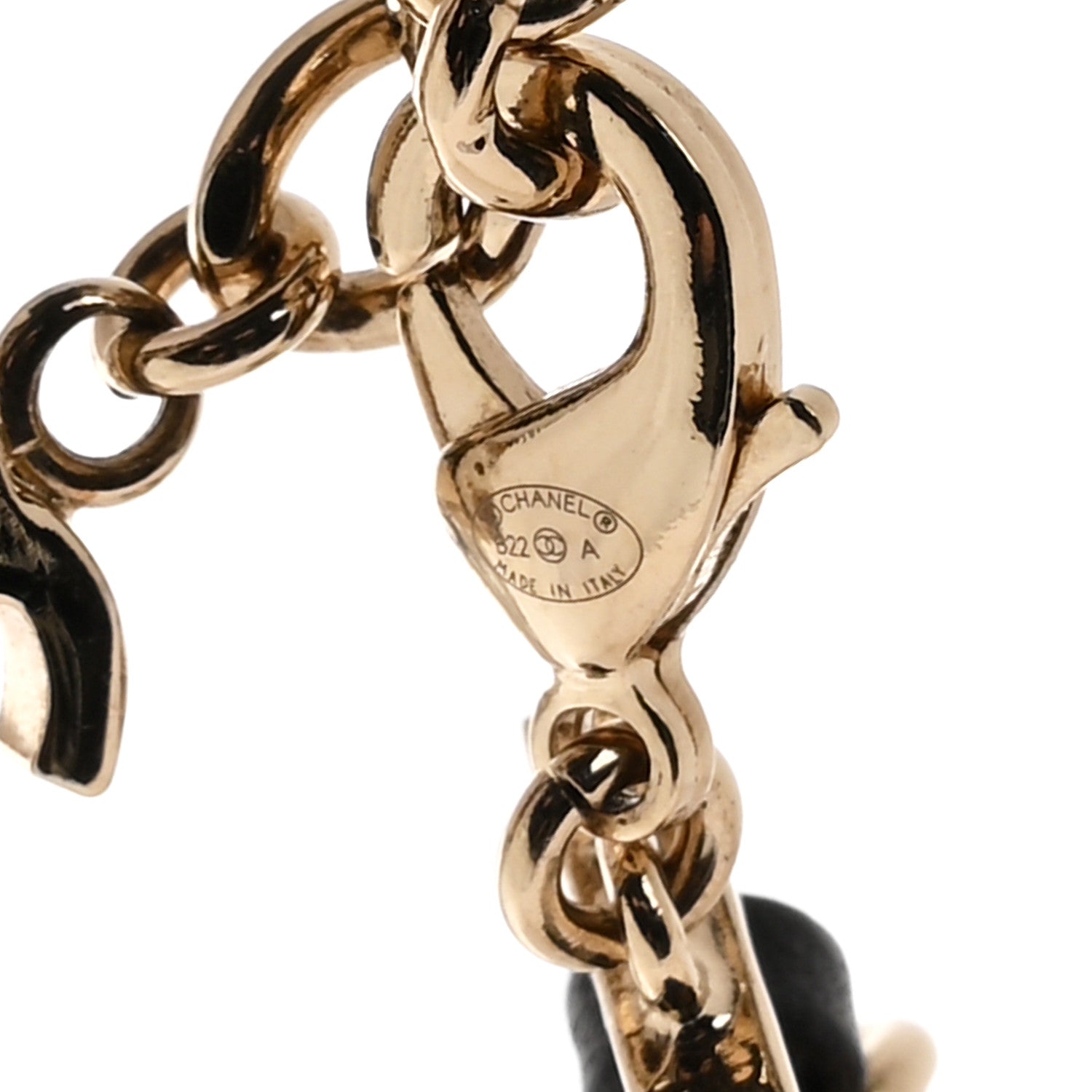 Metal Lambskin Reissue Lock Choker Necklace Black White Gold