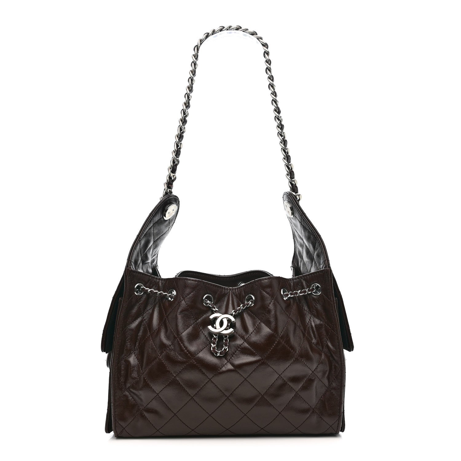 Caviar Quilted Small Chanel 25 Handbag Dark Brown