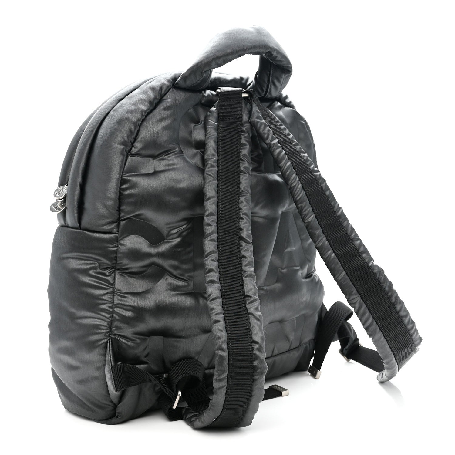 Nylon Embossed Small Doudoune Backpack Grey