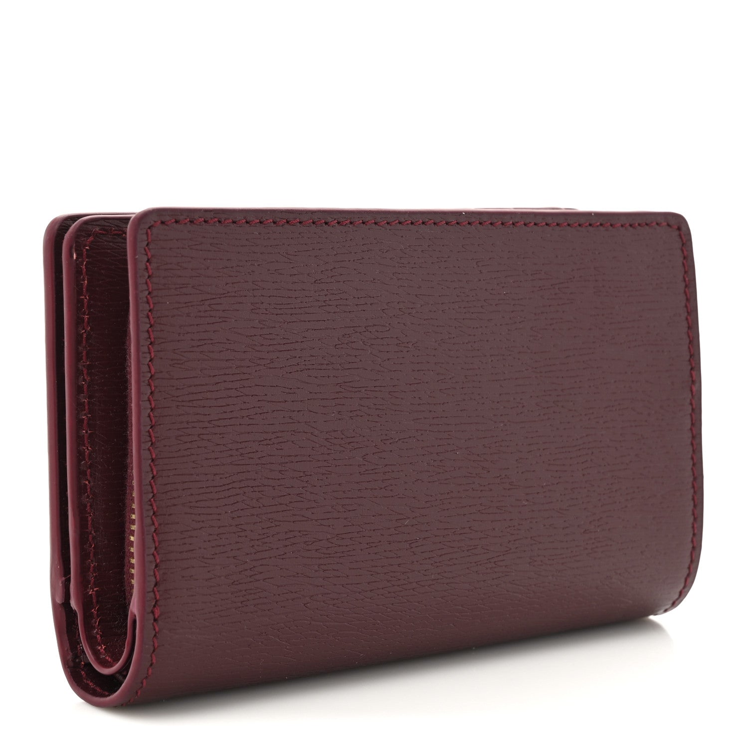Calfskin Script Card Case Wallet Rosso Ancora Red