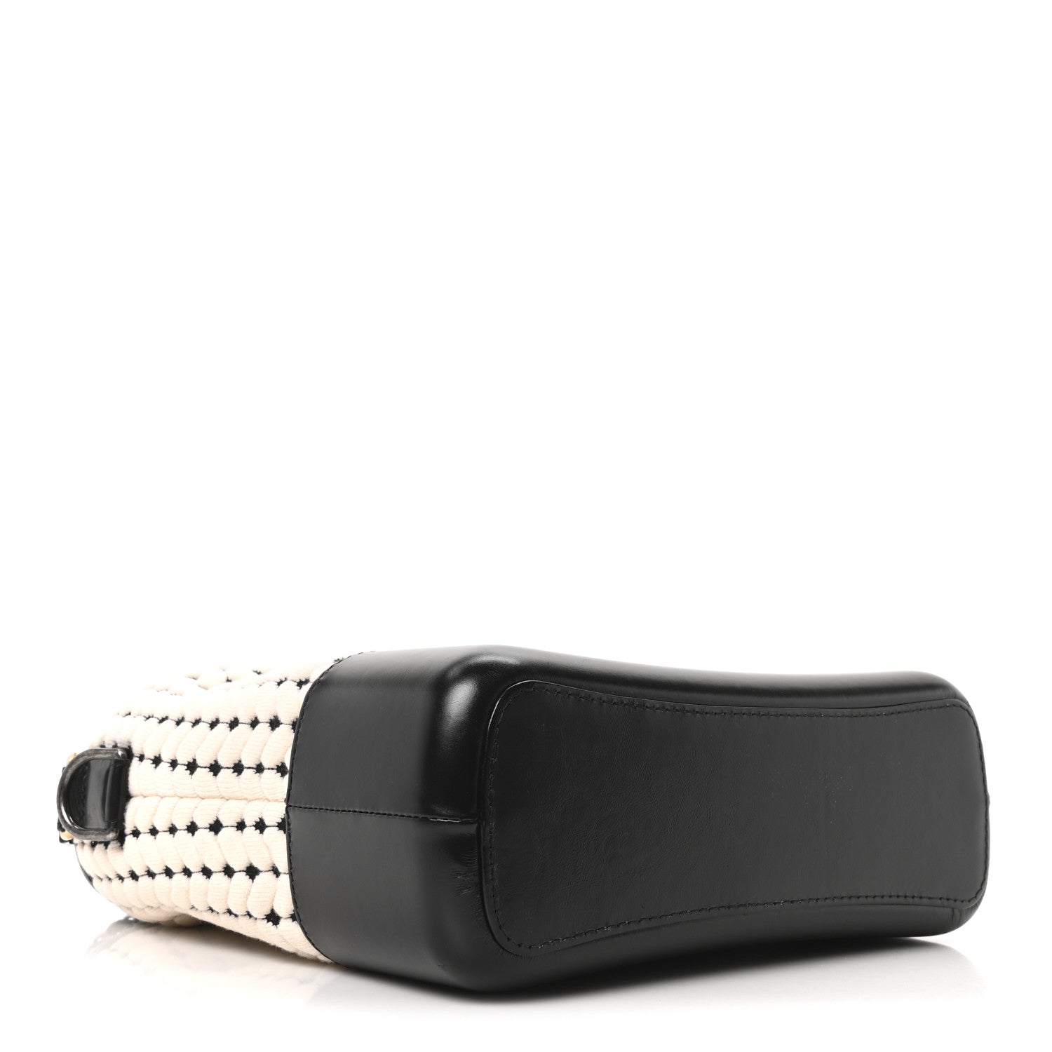 Wool Calfskin Medium Gabrielle Hobo Black White