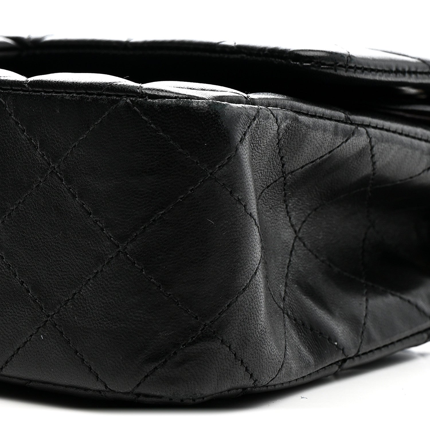 Lambskin Quilted Medium Double Flap Black
