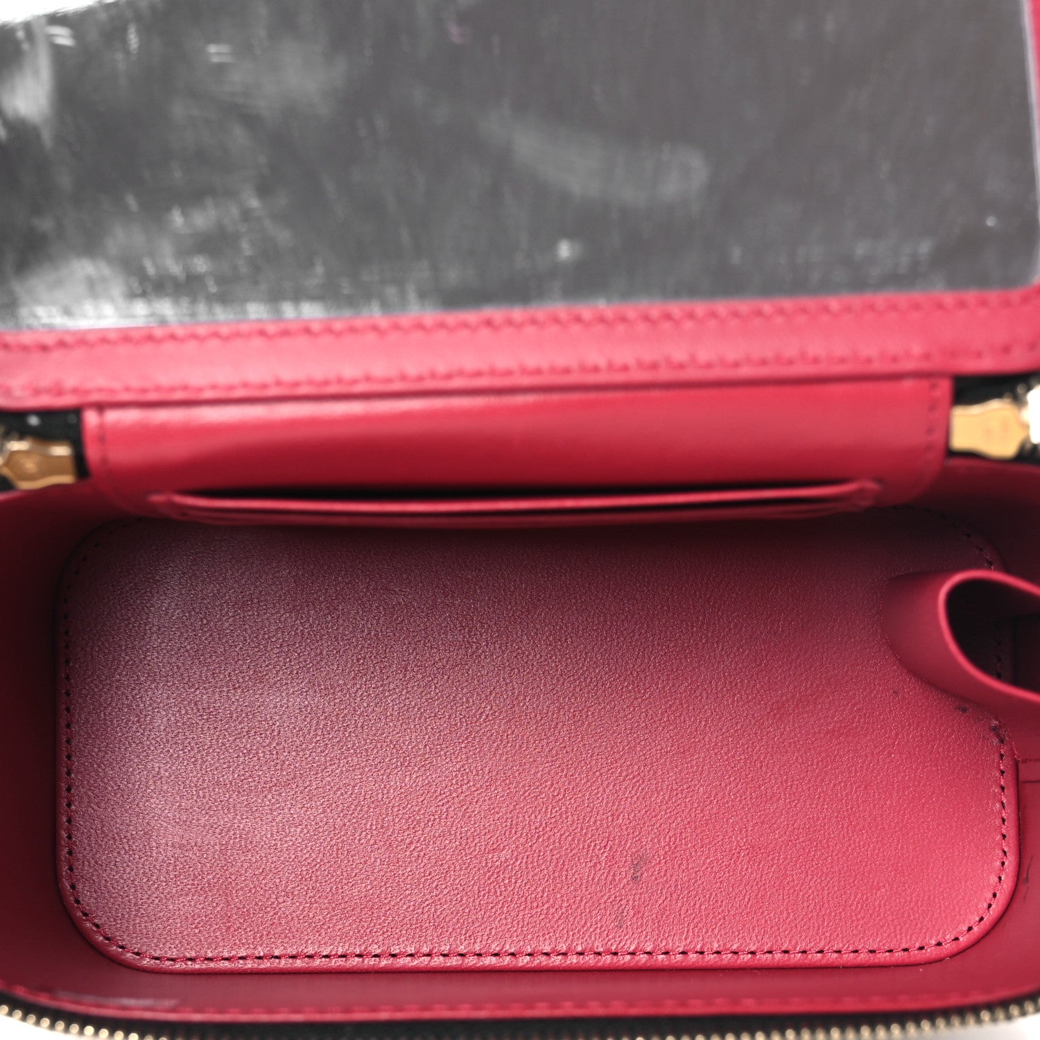 Lambskin Quilted Camellia Vanity Case Black