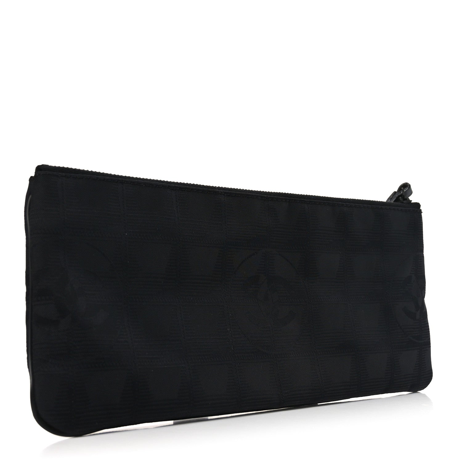 Nylon Travel Ligne Long Zip Wristlet Black