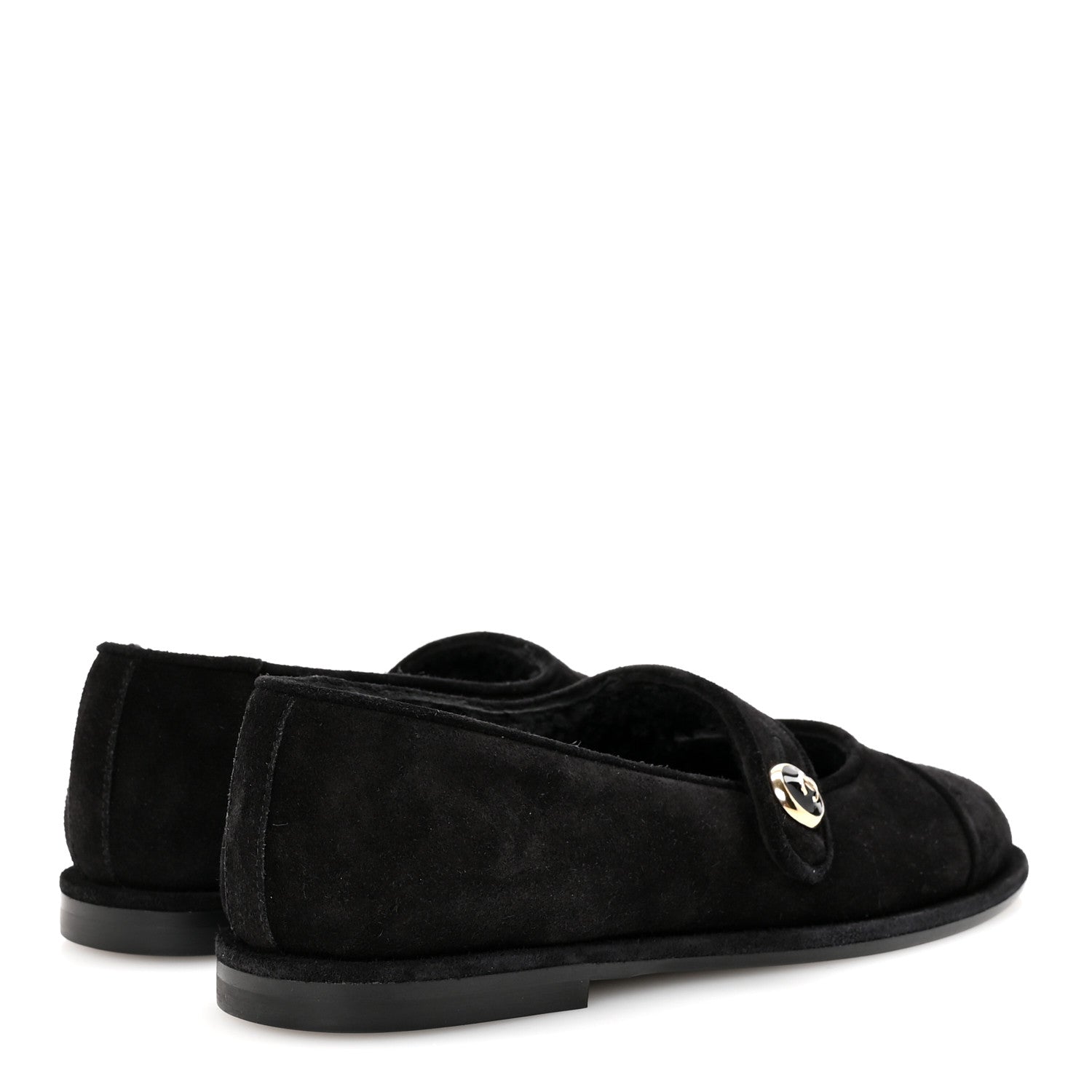 Suede Cap Toe CC Mary Jane Flats 37 Black