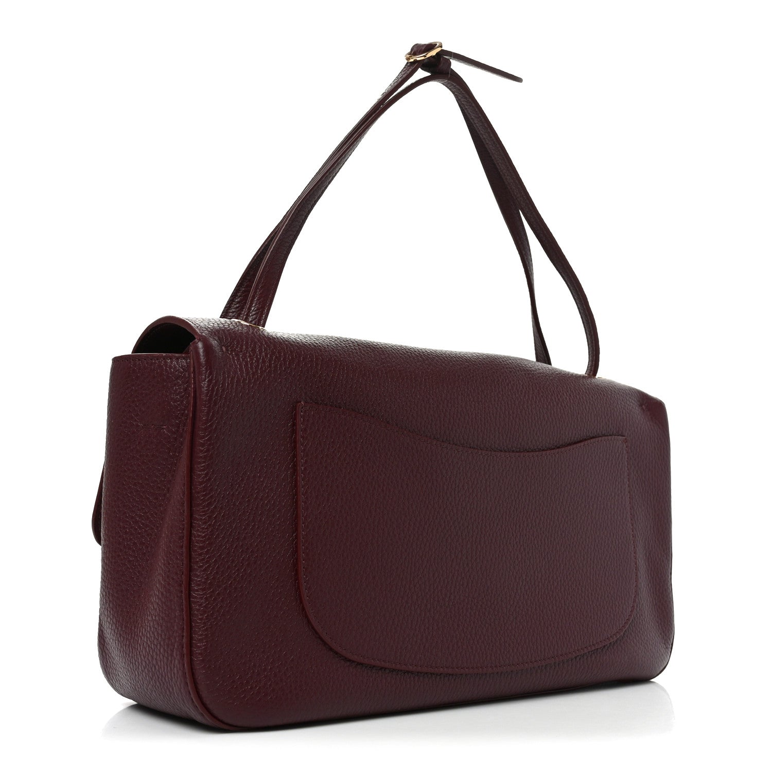 Grained Calfskin Small Souplissimo Maxi Flap Burgundy