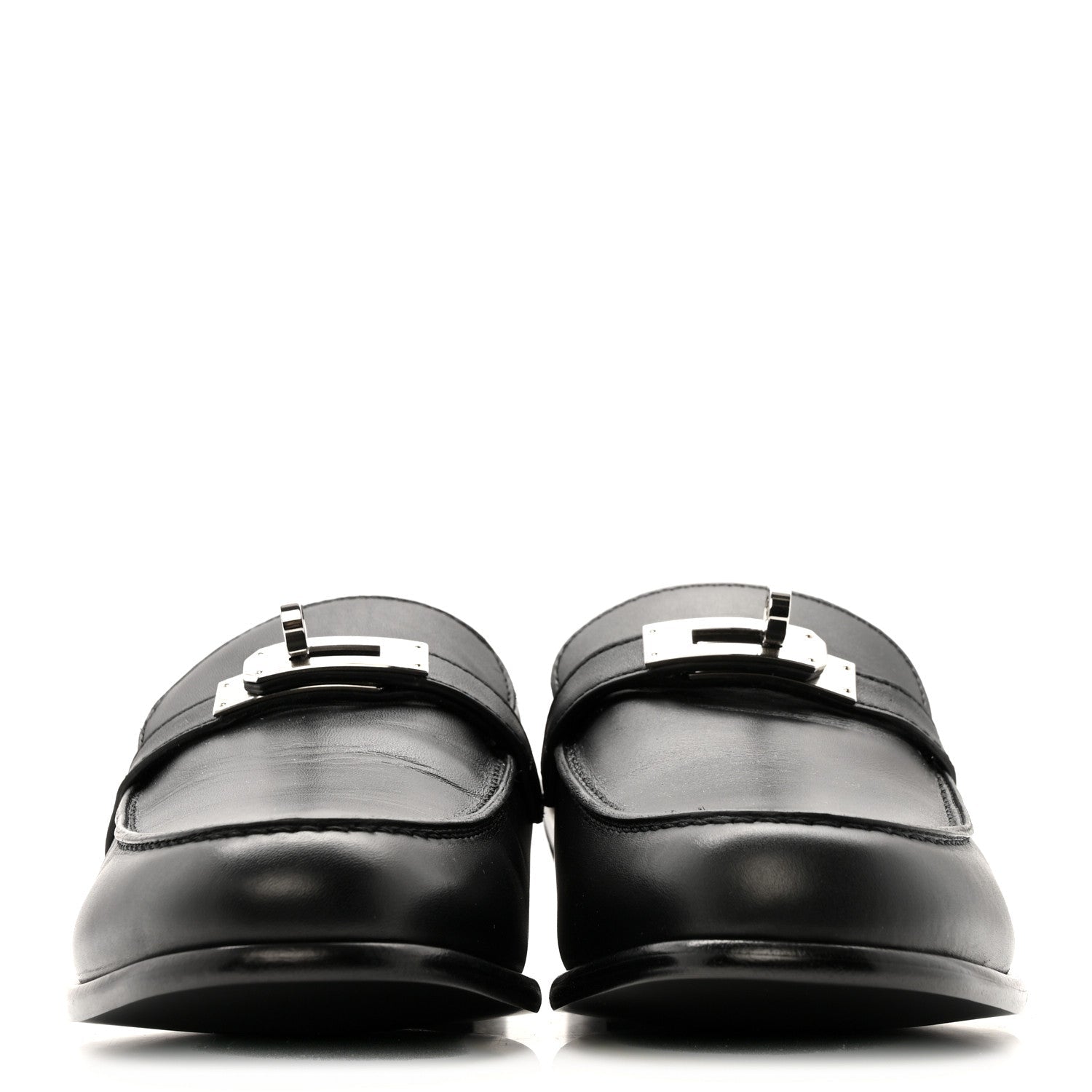 Calfskin Womens Destin Loafers 38.5 Black
