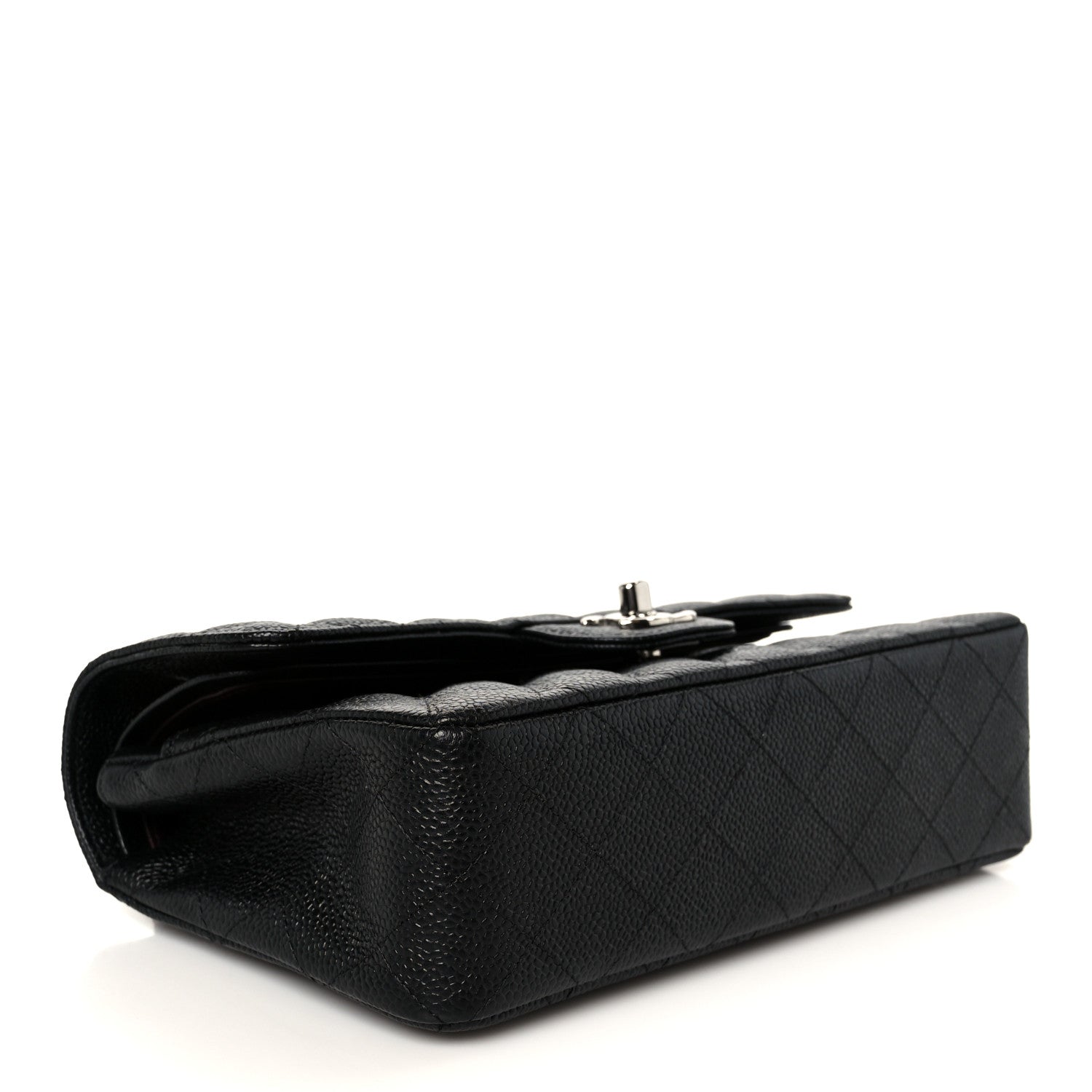 Caviar Quilted Small Double Flap Black